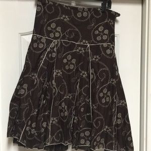 Max Studio dark brown embroidered skirt.  Size 4